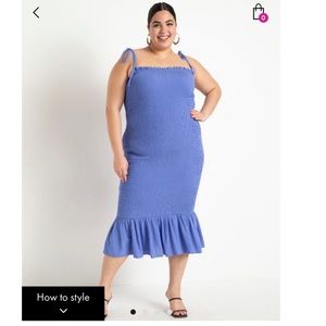 Eloquii Smocked Dress with Flounce